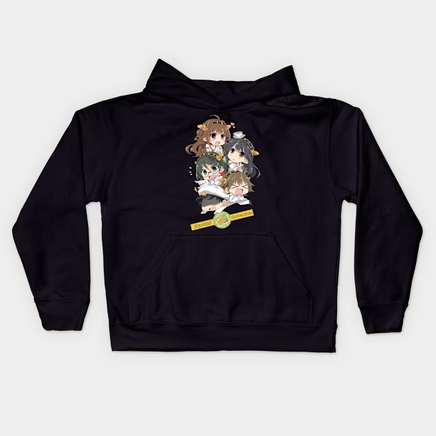 Chibi Girls Kancolle Kids Hoodie by ShariLambert